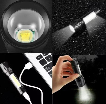 2 Mini Linterna Led Recargable de Bolsillo